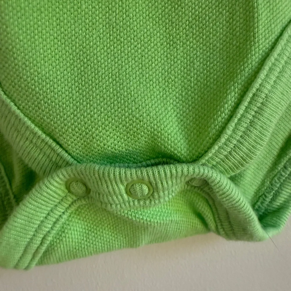 Ralph Lauren Girls Spring Green Ruffle Polo Bodysuit Pink Pony 🩷💚 9M MSRP $49